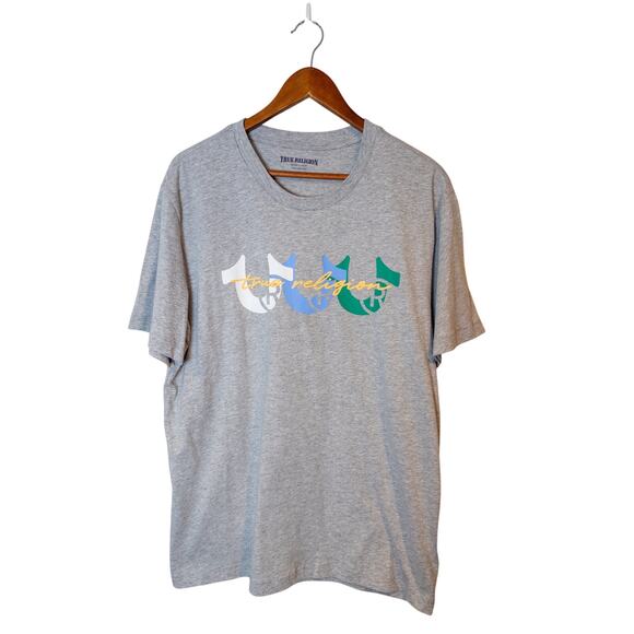 True Religion Ss Hs Overlay Horseshoe Logo Tee XL - Picture 1 of 8